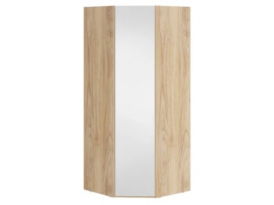 Шкаф угловой Эмбер с 1 зеркальной дверью Яблоня Беллуно, Белый глянец